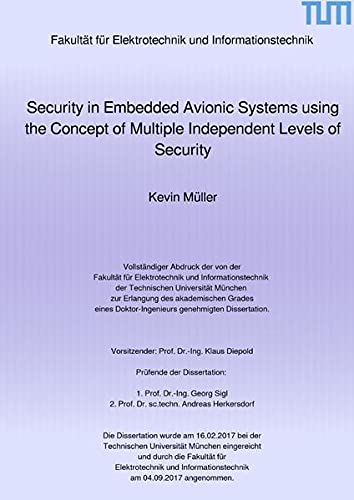 9783745063943: Security in Embedded Avionic Systems using the Concept of Multiple Independent Levels of Security