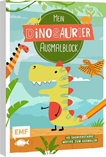 Beispielbild fr Mein Dinosaurier-Ausmalblock: 40 saurierstarke Motive zum Ausmalen zum Verkauf von medimops