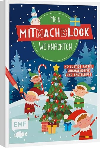 Imagen de archivo de Mein Mitmachblock Weihnachten: 40 weihnachtliche Rtsel, Ausmalmotive und Basteltipps a la venta por medimops