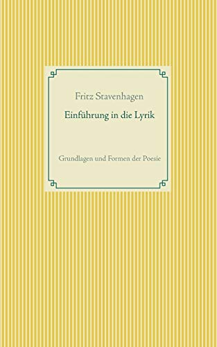 9783746068107: Einfhrung in die Lyrik: Grundlagen und Formen der Poesie