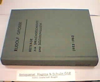 Beiträge zur Sprachgeschichte und Soziolinguistik (1953-1983).