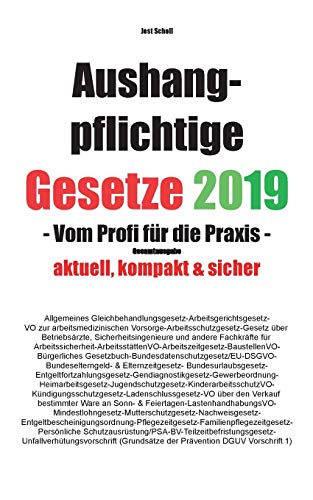 Stock image for Aushangpflichtige Gesetze 2019 Gesamtausgabe: Vom Profi fr die Praxis (Gesetzestexte) for sale by medimops
