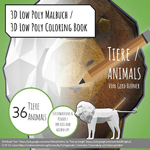 9783750279278: 3D Low Poly Malbuch (fr Erwachsene & Kinder) | 3D Low Poly Coloring Book (for grown-ups & kids): 3D Malbuch fr Erwachsene und Kinder (German Edition)