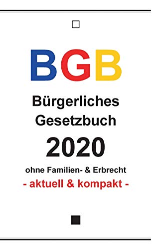 Stock image for BGB: Brgerliches Gesetzbuch 2020 for sale by Revaluation Books