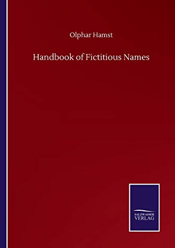 9783752515084: Handbook of Fictitious Names