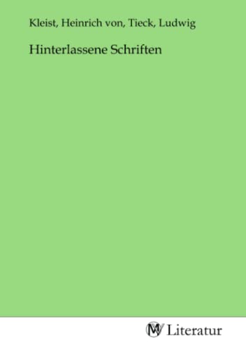 9783753501062: Hinterlassene Schriften (German Edition)