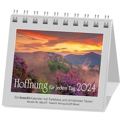 9783754861547: Hoffnung fr jeden Tag 2024: Aufstellkalender mit Farbfotos und christlichen Texten
