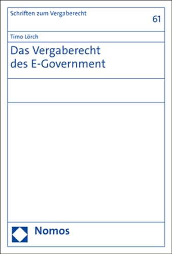 Beispielbild fr Das Vergaberecht Des E-Government zum Verkauf von Blackwell's