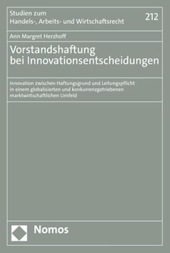 Beispielbild fr Vorstandshaftung Bei Innovationsentscheidungen zum Verkauf von Blackwell's