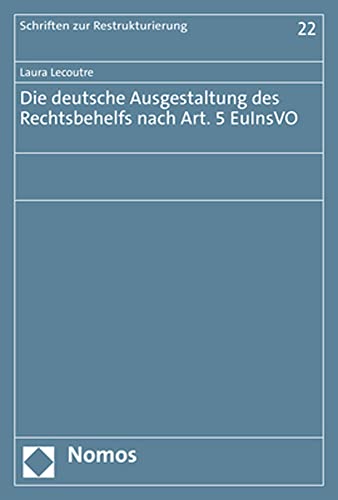 9783756005192: Die Deutsche Ausgestaltung Des Rechtsbehelfs Nach Art. 5 Euinsvo