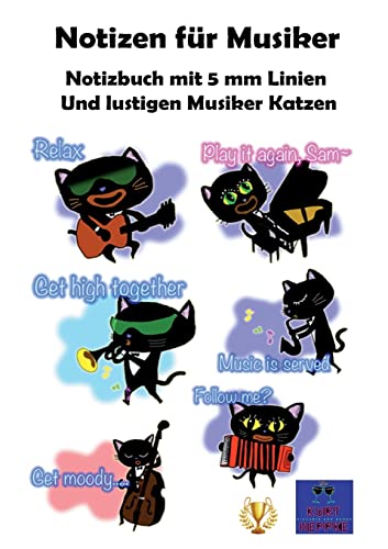 Stock image for Notizbuch fr Musiker: Notizbuch mit 5 mm Linien Und lustigen Musiker-Katzen (German Edition) for sale by Lucky's Textbooks