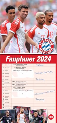 Beispielbild fr FC Bayern Mnchen Fanplaner. Wandkalender fr Fans von Bayern Mnchen. Planer 2024 mit drei Spalten. Kalender 2024 zum Eintragen von Terminen. 16 x 34,7 cm. zum Verkauf von medimops