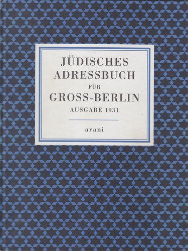 9783760586533: Jdisches Adressbuch fr Gross-Berlin 1931
