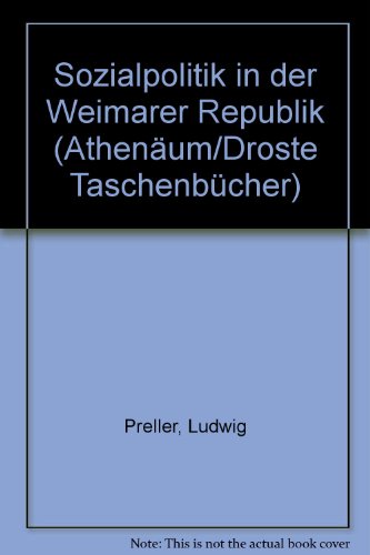 9783761072103: Sozialpolitik in der Weimarer Republik (Athenum/Droste Taschenbcher)