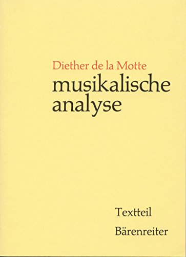 Stock image for Musikalische Analyse. Textteil / Notenteil for sale by medimops