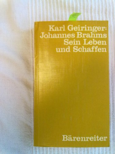 Imagen de archivo de Johanes Brahams Sein Leben Und Schaffen a la venta por Vashon Island Books