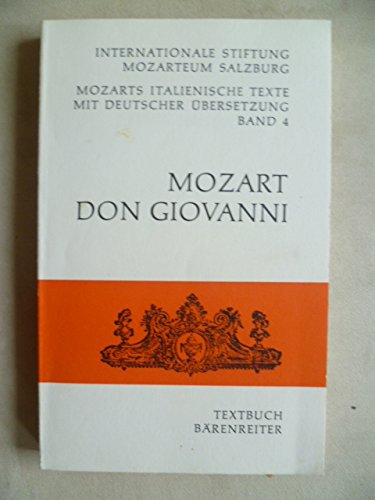 Beispielbild fr Don Giovanni. Dramma giocoso in zwei Akten. KV 527. Textbuch - Italienisch / Deutsch. zum Verkauf von Antiquariat Matthias Wagner