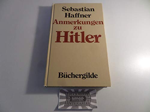 Stock image for Anmerkungen zu Hitler. for sale by medimops