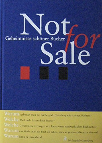 Beispielbild fr Not for Sale. Geheimnisse schner Bcher zum Verkauf von medimops