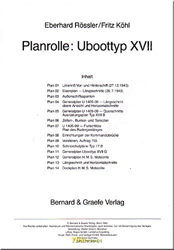 Beispielbild fr Planrolle: Uboottyp XVII zum Verkauf von O+M GmbH Militr- Antiquariat