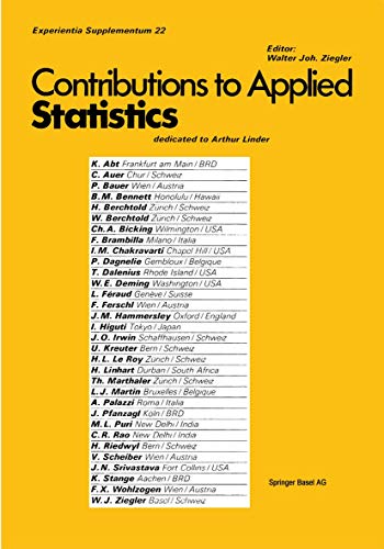 9783764307219: Contribution to Applied Statistics: Dedicated to Professor Arthur Linder: 22