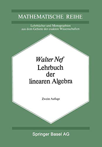 Stock image for Lehrbuch der linearen Algebra. for sale by Antiquariat Nam, UstId: DE164665634