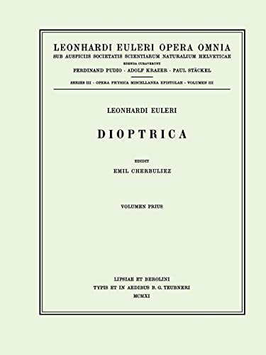 Stock image for Dioptrica 1st part. for sale by Antiquariat im Hufelandhaus GmbH  vormals Lange & Springer