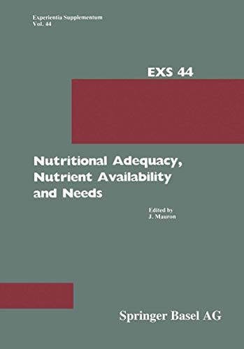 Imagen de archivo de Nutrition Adequacy : Nutrients Available and Needs a la venta por Better World Books Ltd