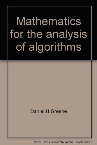 Stock image for Mathematics for the analysis of algorithms (Progress in computer science) for sale by HPB-Red