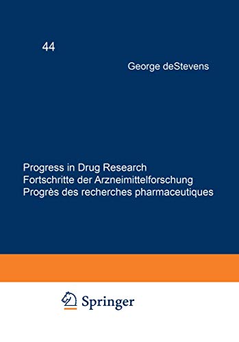 Imagen de archivo de Progress in Drug Research/Fortschritte Der Arzneimittelforschung/Progres Des Recherches Pharmaceutiques a la venta por Books Puddle