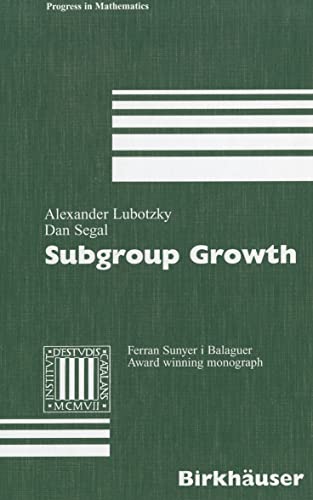 Beispielbild fr Subgroup Growth zum Verkauf von GF Books, Inc.