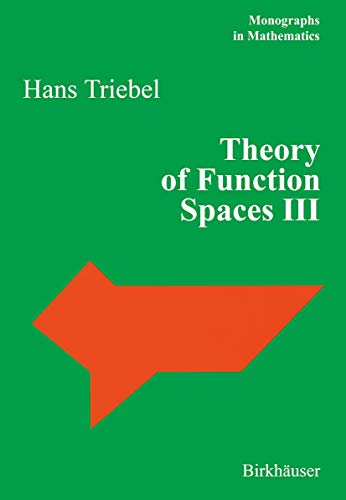 Imagen de archivo de Theory of Function Spaces III a la venta por Ammareal