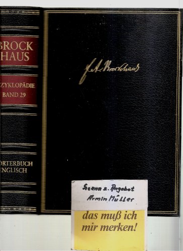Beispielbild fr Brockhaus Enzyklopdie, 19. Aufl., 24 Bde. m. Erg.-Bdn., Hld, Bd.29, Wrterbuch Englisch-Deutsch / Deutsch-Englisch zum Verkauf von medimops