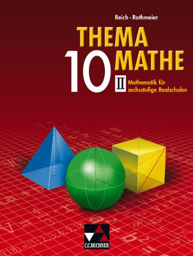 9783766160300: Thema Mathe 10/2: Mathematik fr Realschulen