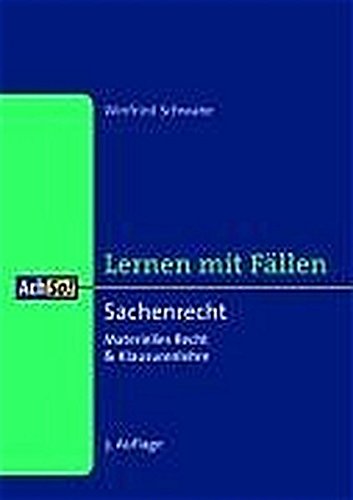 Imagen de archivo de Sachenrecht. Lernen mit Fllen. Materielles Recht & Klausurenlehre a la venta por medimops