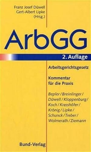 Arbeitsgerichtsgesetz. ArbGG. (9783766335302) by Unknown Author
