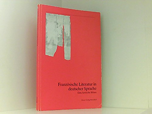 Stock image for Franzsische Literatur in deutscher bersetzung: Eine kritische Bilanz for sale by medimops