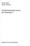 9783770506477: "Transformationelle Syntax des Deutschen (Uni-Taschenbucher ; 134 : Germanistik) (German Edition)"