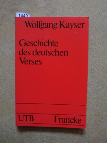 Stock image for Geschichte des deutschen Verses for sale by Antiquariat Walter Nowak