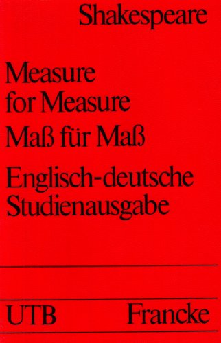 Beispielbild fr Ma fr Ma. Measure for Measure. Englisch-deutsche Studienausgabe zum Verkauf von medimops