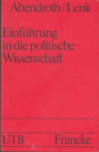 Imagen de archivo de Einfhrung in die politische Wissenschaft (UTB 35) a la venta por medimops