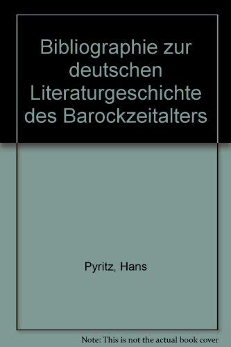 Beispielbild fr Bibliographie Zur Deutschen Literaturgeschichte Des Barockzeitalters, Erster Teil, nur die orig. Leinen-Einbanddeck ohne Inhalt zum Verkauf von mneme