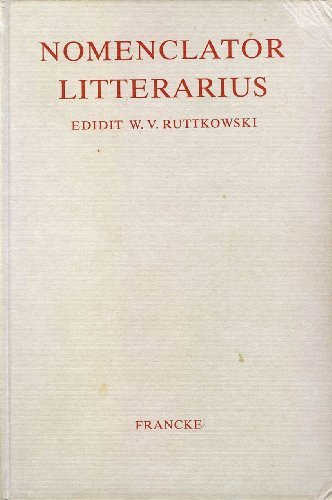 Stock image for NOMENCLATOR LITTERARIUS for sale by German Book Center N.A. Inc.