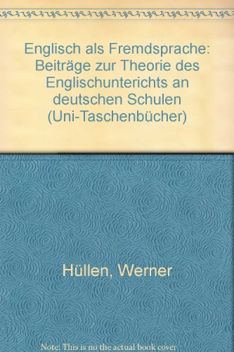 Beispielbild fr englisch als fremdsprache. uni-taschenbcher 1443 zum Verkauf von alt-saarbrcker antiquariat g.w.melling