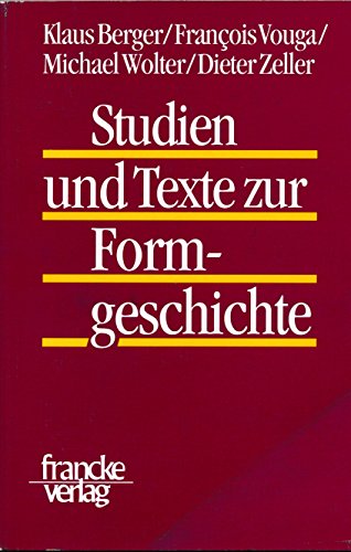 Beispielbild für Studien und Texte zur Formgeschichte zum Verkauf von Gerald Wollermann