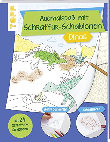 Beispielbild fr Ausmalspa mit Schraffur-Schablonen Dinos: Mit 24 tollen Schraffurmustern zum Verkauf von medimops