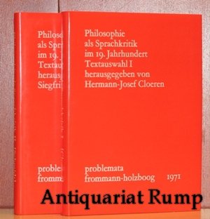9783772803093: Philosophie als Sprachkritik im 19. Jahrhundert. Textauswahl I.