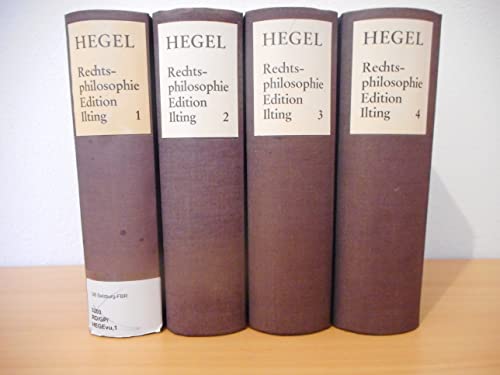 Vorlesungen Uber Rechtsphilosophie 1818-1831 / 4 Bande (German Edition) (9783772803536) by Hegel, Georg Wilhelm