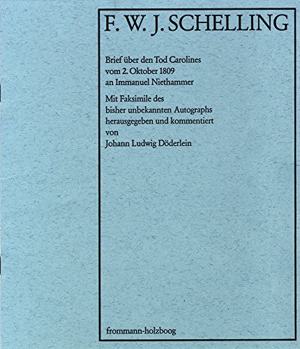 Beispielbild fr Brief Uber Den Tod Carolines vom 2. Oktober 1809 an Immanuel Niethammer zum Verkauf von Green Ink Booksellers