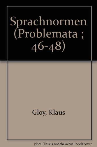 Beispielbild fr Sprachnormen I. Linguistische und soziologische Analysen zum Verkauf von medimops